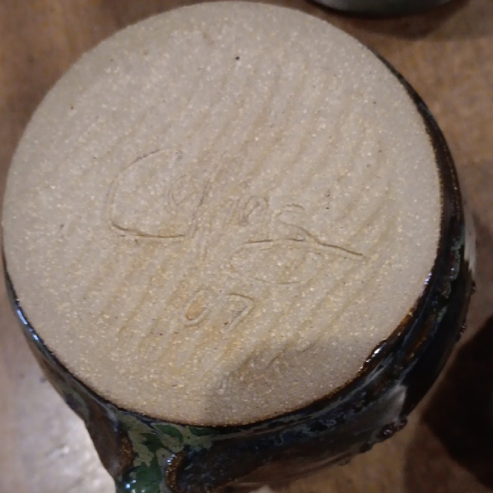 Rustic Ceramic Mug Set - Green and Brown - Picture 6 of 8